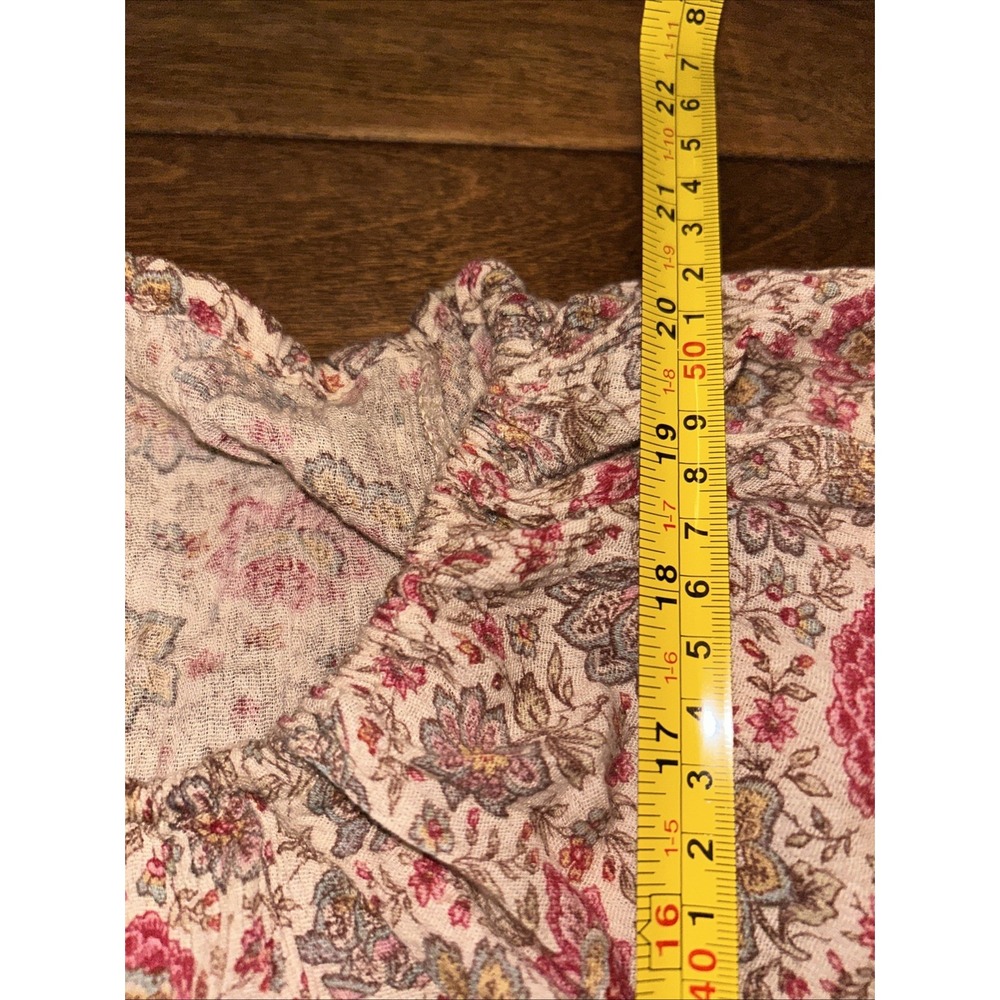 Ralph Lauren Denim Supply Women Small Floral Boho Shirt Tassel Tie Blouse Top - Picture 6 of 6